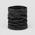 Acid Trace Neck Gaiter in acid-washed black jersey