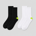 Afterhours Sock 2-Pack, one black pair and one white pair shown flat