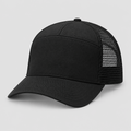 Afterhours Trucker Cap in black with mesh back, three-quarter view