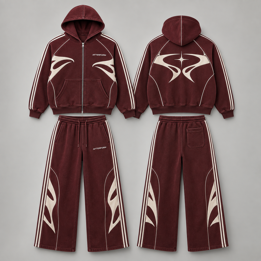 AFTERFORM Burgundy Circuit Set, front and back views