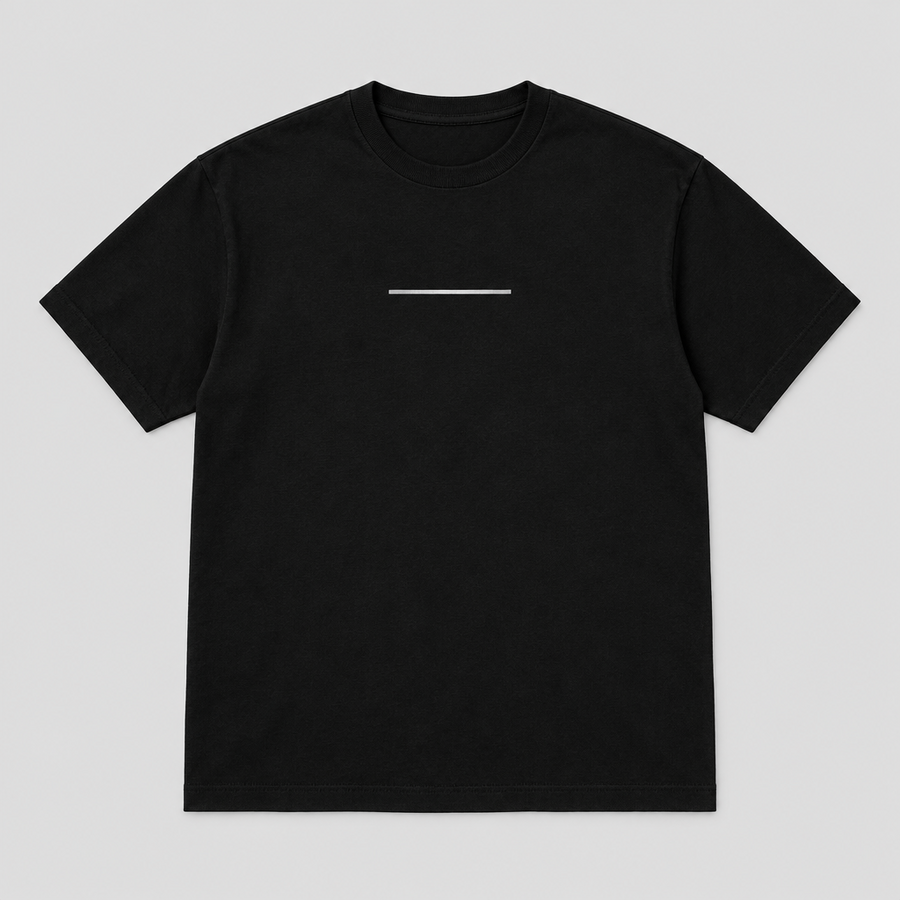 Chrome Line Basic Tee in black, shown flat