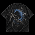 Eclipse Thorn Tee in washed black, front view