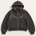 Leopard Shadow Zip Hoodie