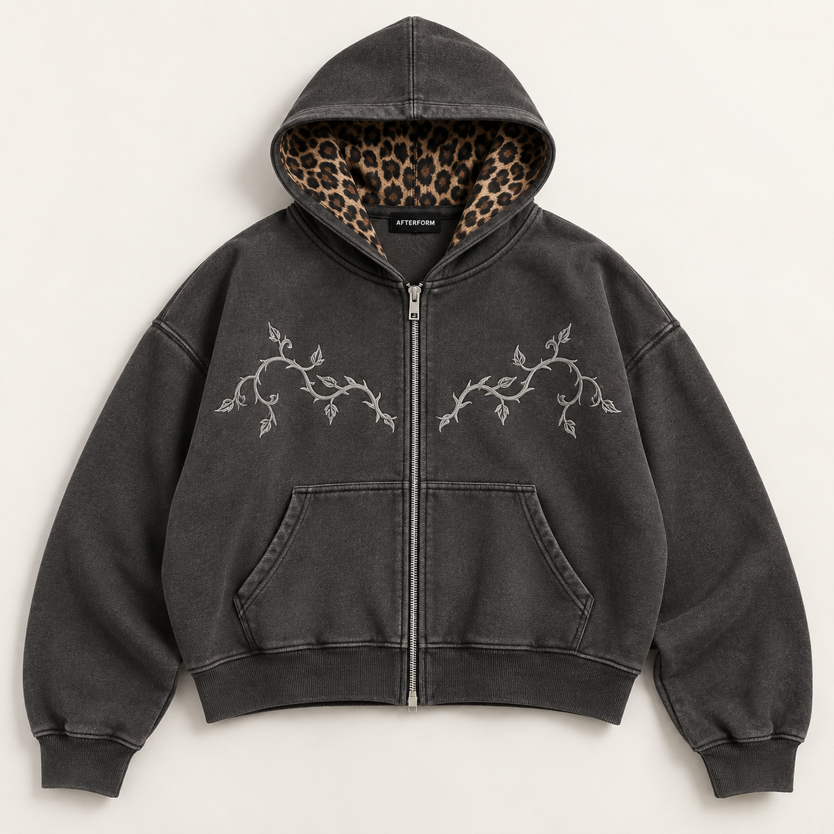 Leopard Shadow Zip Hoodie