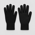 Pressure Tech Gloves in black knit with grip palm, pair shown flat