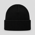 Static Seam Beanie in black, front view