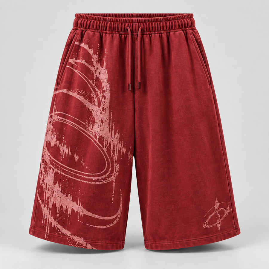 Crimson Echo Court Shorts
