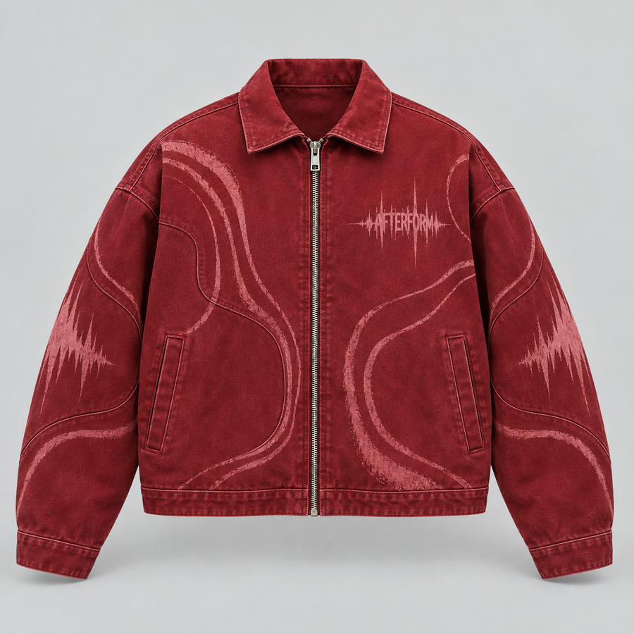 Crimson Echo Panel Jacket