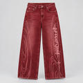 Crimson Echo Wide Jeans