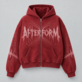 Crimson Echo Zip Hoodie