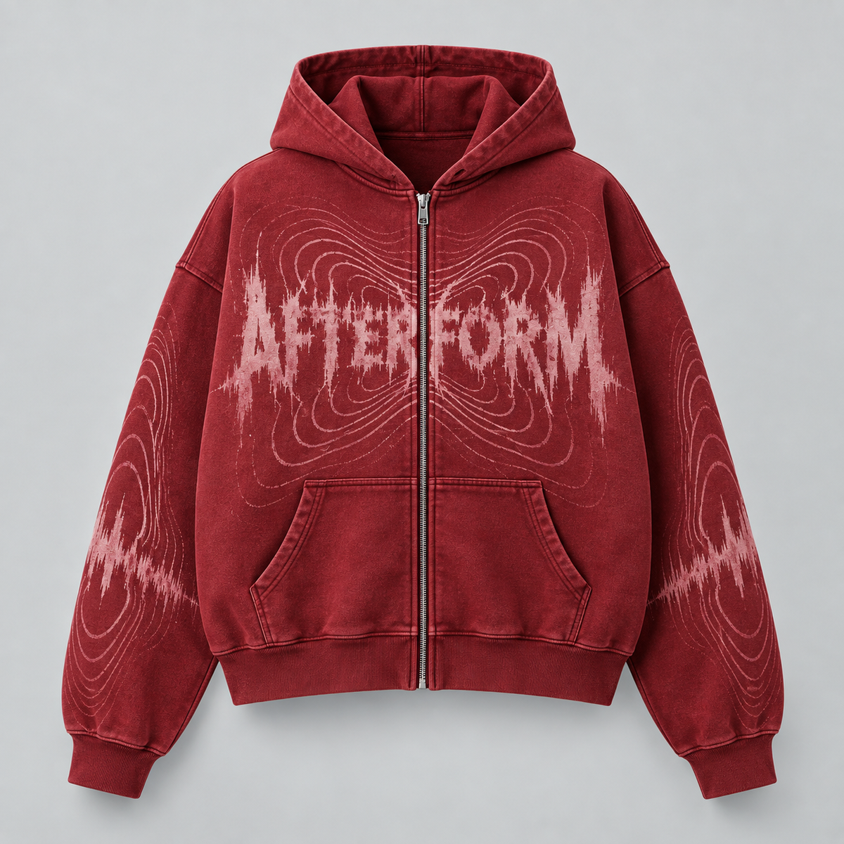 Crimson Echo Zip Hoodie