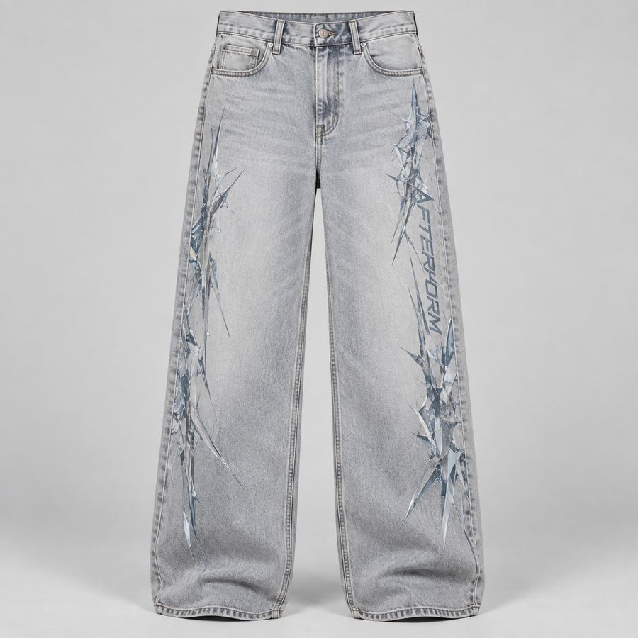 Ice Fracture Wide Jeans