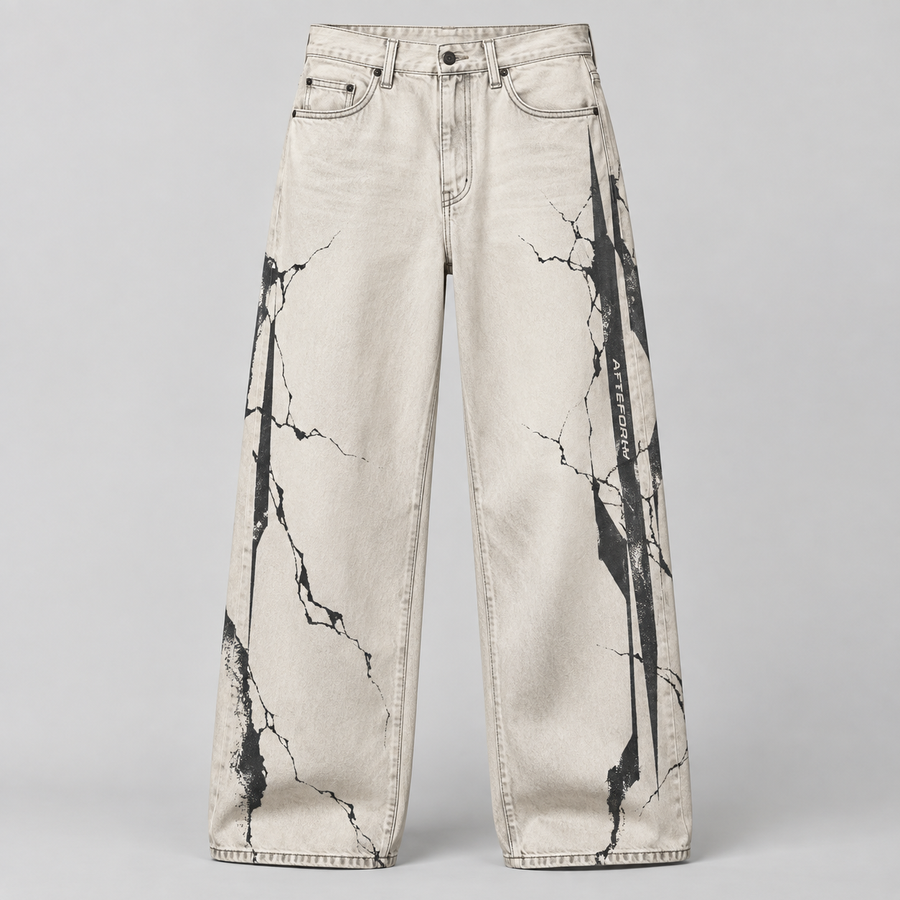 Ivory Rift Wide Jeans