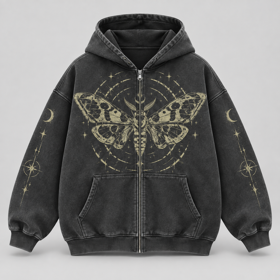 Moth Frequency Zip Hoodie