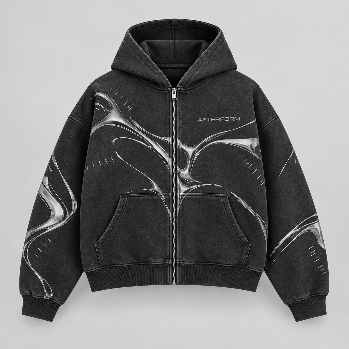 Silver Current Zip Hoodie