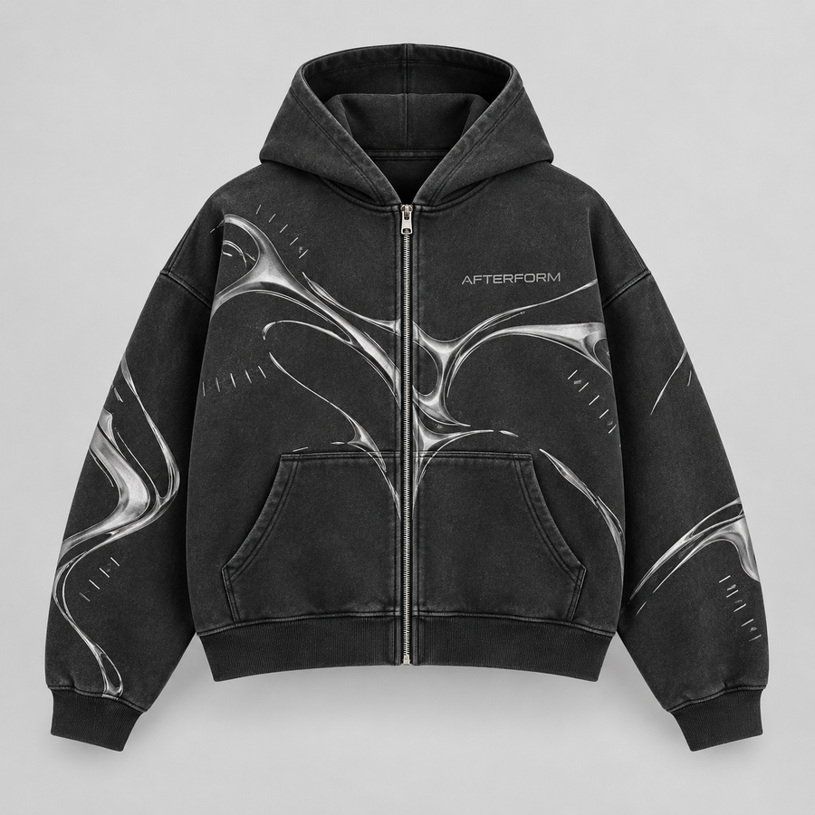 Silver Current Zip Hoodie