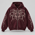 Thorn Rosette Zip Hoodie